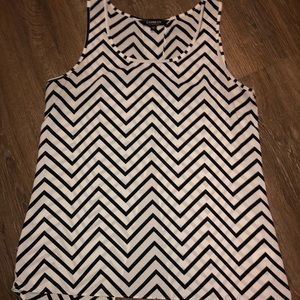 Black White Cheveron Open Back tank top